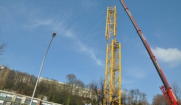 نصب تاور کرین روی شاسی